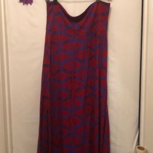 Lularoe maxi in dark red and blue size L 14-16